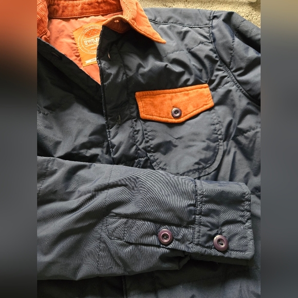 Thirty Two Men's Navy Jacket with Cordory Collar Button Front Snowboarding | S - Picture 6 of 6